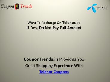 Telenor/Uninor Online Recharge Offers