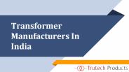 Transformer Manufacturers In India