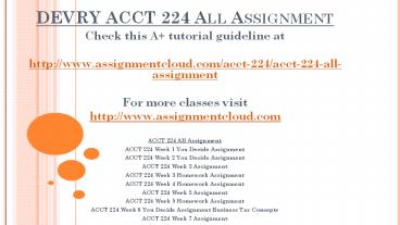 DEVRY ACCT 224 All Assignment