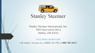 Stanley Steemer Cleaning Services