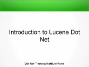 Introduction to Lucene Dot Net