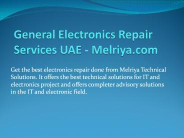 Best Electronics Repair Services