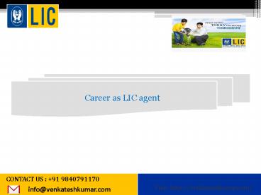 Career as LIC agent