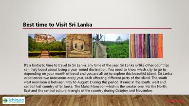 Best time to Visit Sri Lanka