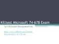 Microsoft 74-678 Study Guide Killtest PowerPoint PPT Presentation