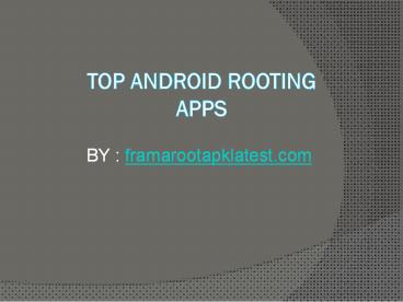 Free android rooting apps