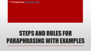 Steps and Rules for Paraphrasing with Examples