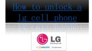 How to unlock lg cell phone