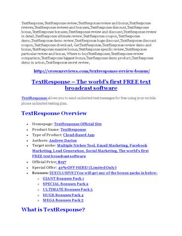 TextResponse review & bonus - I was Shocked!