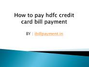 Pay hdfc credit card bill online