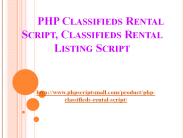 Classifieds Rental Listing script
