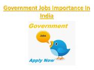 Government Jobs Importance In India