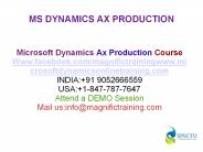 Microsoft Dynamics Ax Production Online Training