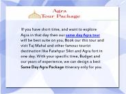Same Day Agra Tour, Agra Tour Packages