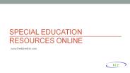 Special Education Resources Online