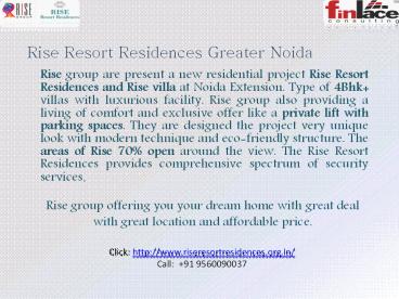 Rise Villas Greater Noida