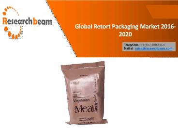 Global Retort Packaging Market Updates 2016-2020