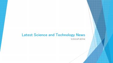 Latest science and technology news