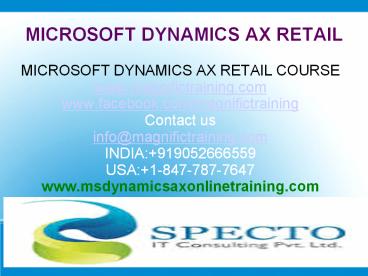 Microsoft Dynamics Ax Retail Online Training (1)
