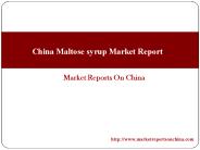 China Maltose syrup Market Report
