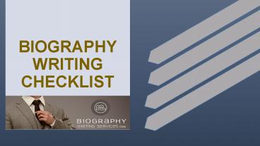 Biography Writing Checklist