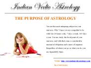 THE PURPOSE OF ASTROLOGY