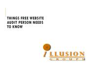 Things Free Website Audit Person Needs To Know