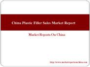 China Plastic Filler Sales Market Report
