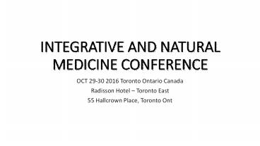 WONM Integrative and Natural Medicine Conference Oct 29-30 2016