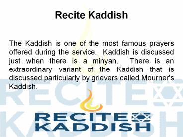 Recite Kaddish – Jewish Funeral Prayers