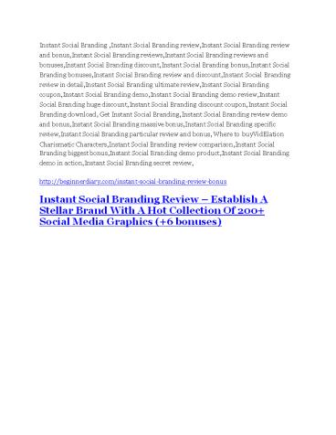 Instant Social Branding Review & (BIGGEST) jaw-drop bonuses