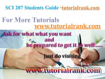 SCI 207 Course Success Begins/tutorialrank.com