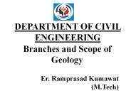 INTRODUCTION TO GEOLOGY,Branches and Scope of Geology