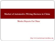 Market of Automotive Wiring Harness in China