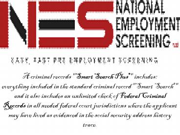 Criminal Records Checks-National Employment Screening.