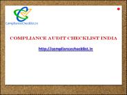 compliance audit checklist India