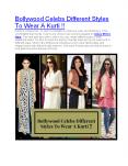 Bollywood Celebs Different Styles To Wear A Kurti !! PowerPoint PPT Presentation