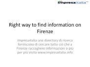 Right way to find information on Firenze