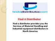 Find Right Material Handling Equipment’s Distributors Online