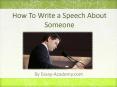 How to write a Speech about Someone PowerPoint PPT Presentation