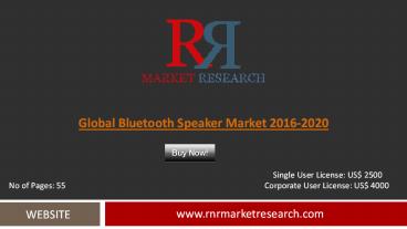 Bluetooth Speakers Market Present Scenario and Growth Prospects 2016-2020