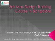 3Ds Max Training Course Bangalore  CADD Mentors
