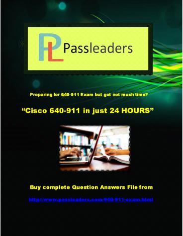 Passleader 640-911 Study Guide