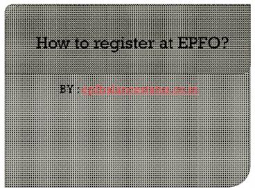 EPFO member portal login