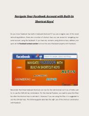 Easy facebook navigation with built-in short cut keys