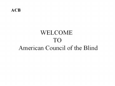 American Council of the Blind Car Donation