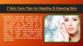 Skin Care Tips for Healthy & Glowing Skin PowerPoint PPT Presentation