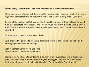 How to Easily Conquer Your Cash Flow Problems as a Freelancer