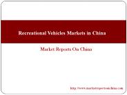 Recreational Vehicles Markets in China