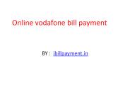 Online Vodafone bill payment
